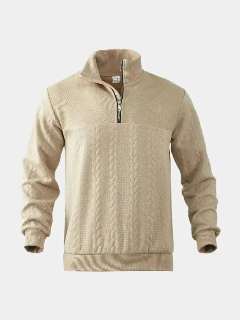 Men’s Knit Sweater – Essential Henley Quarter Casual Everyday Knitwear